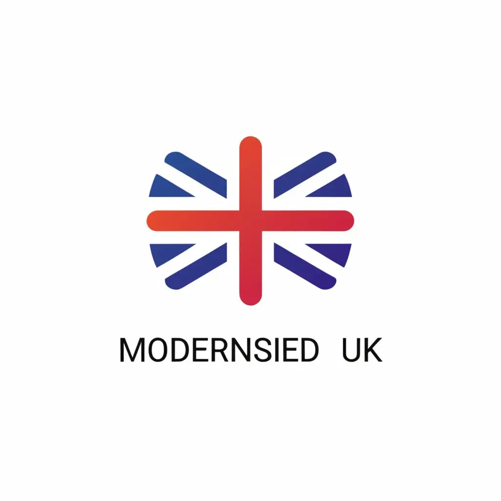 a logo design,with the text "Modernised UK", main symbol:union flag, ecommerce,,Minimalistic,be used in Internet industry,clear background