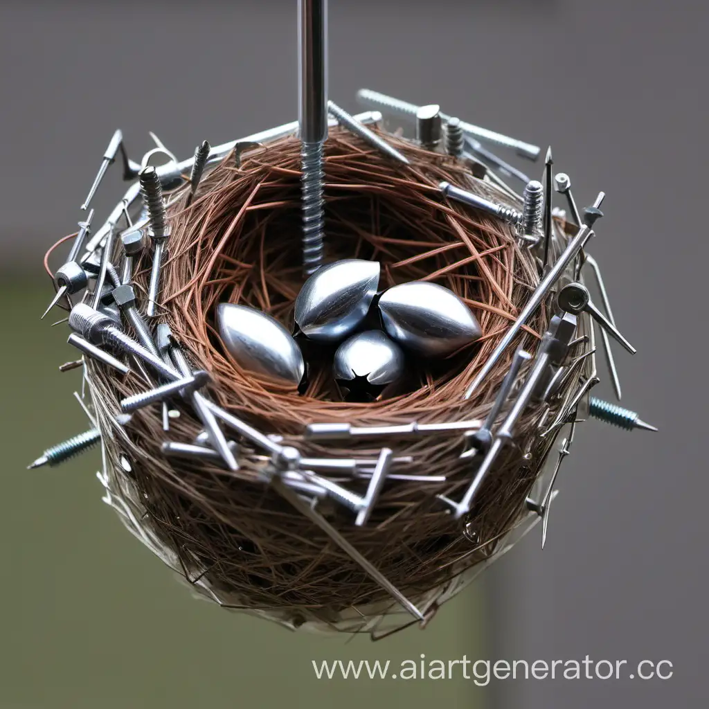 DIY-Birds-Nest-Craft-Made-with-Screws-and-Fasteners