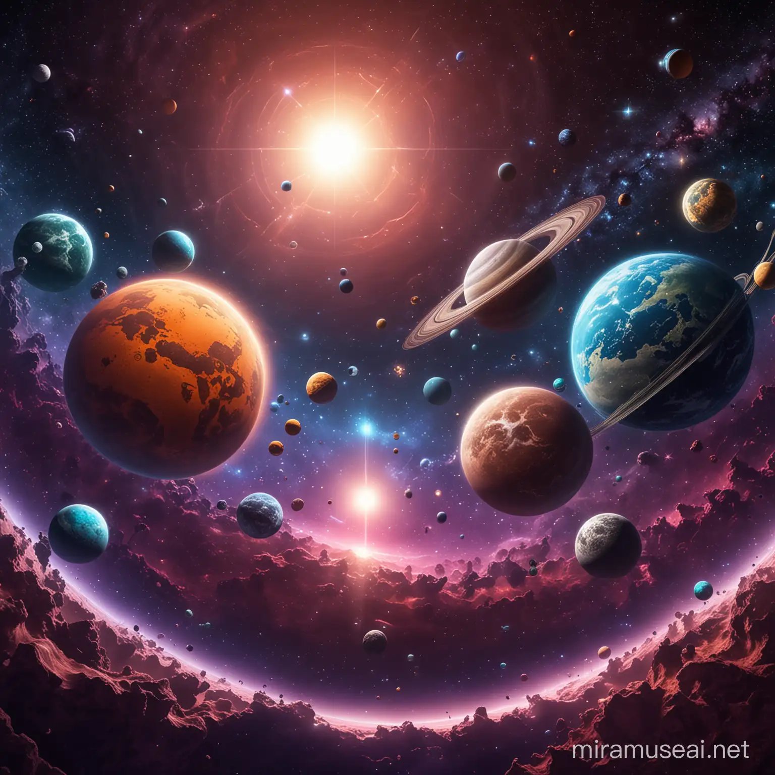 planets in cryptocurreny background