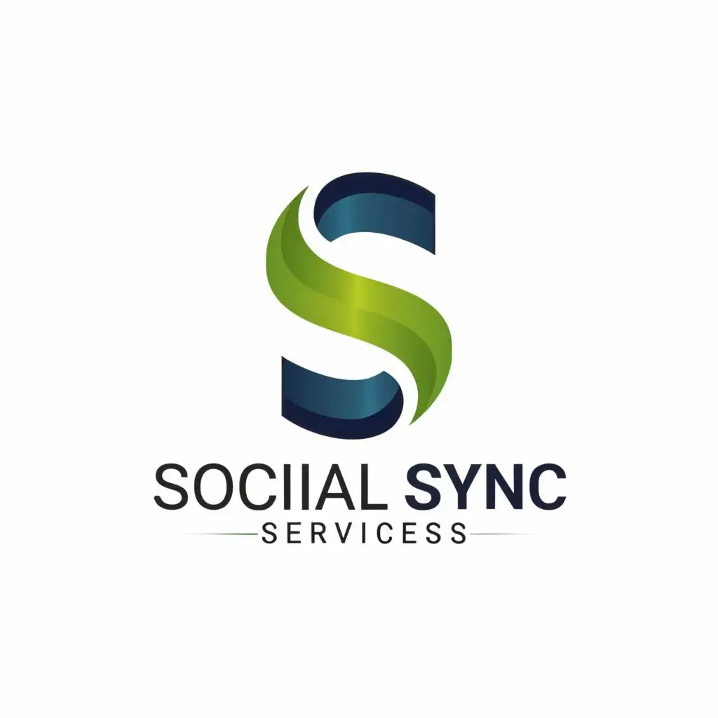 logo, S, with the text "Social Sync Services", typography, be used in Internet industry