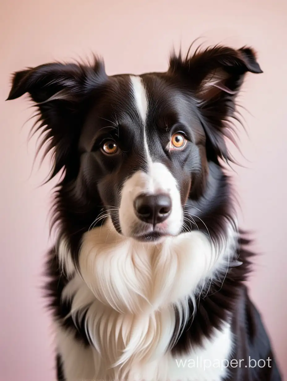 a border collie with the right ear down dark brown eyes and that the border collie be black and white and remove wallpaper both