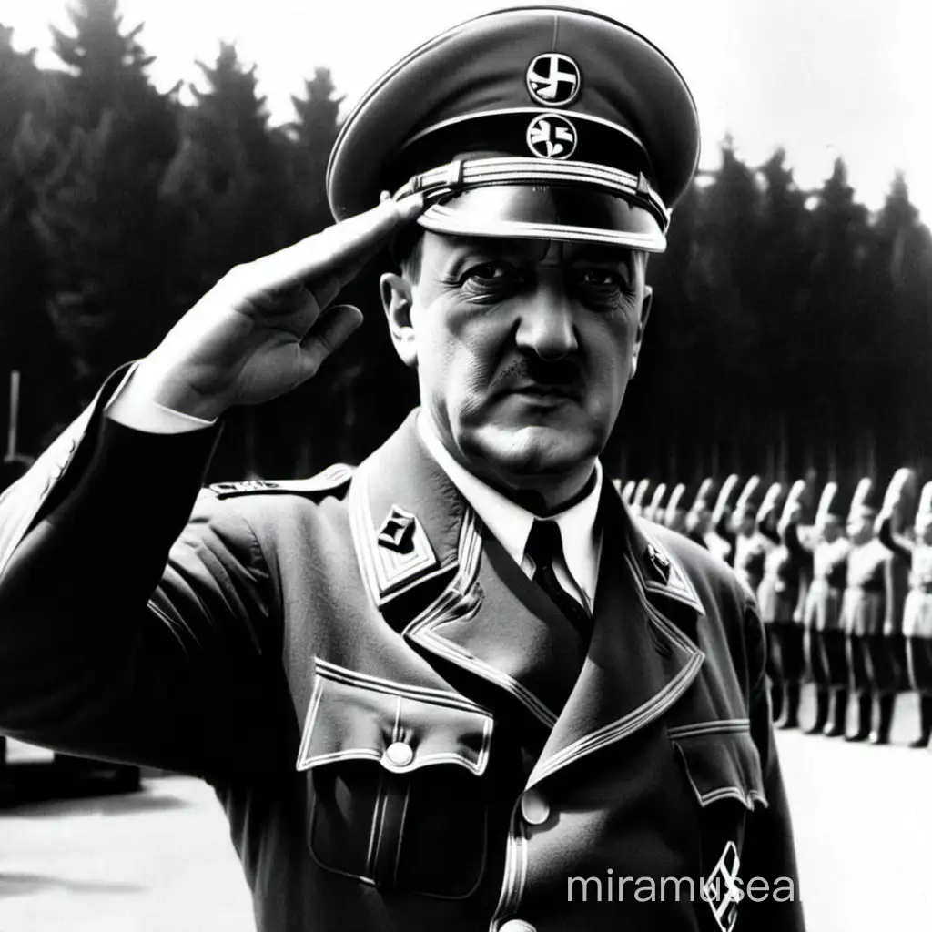 Historical Images of Adolf Hitler Giving the Nazi Salute