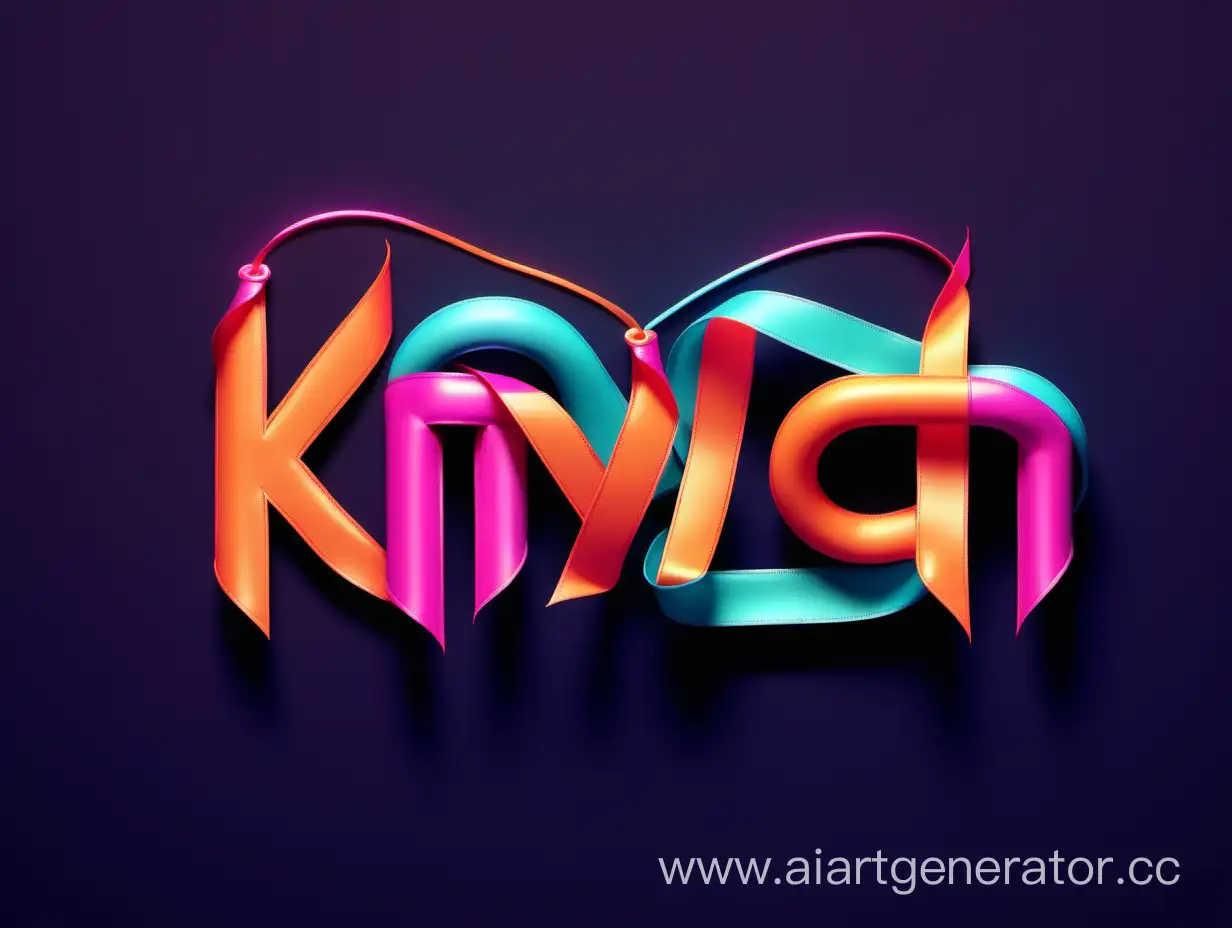 Vibrant-3D-Neon-Typography-Knylch-in-Connected-Ribbon-with-Soft-Shadows