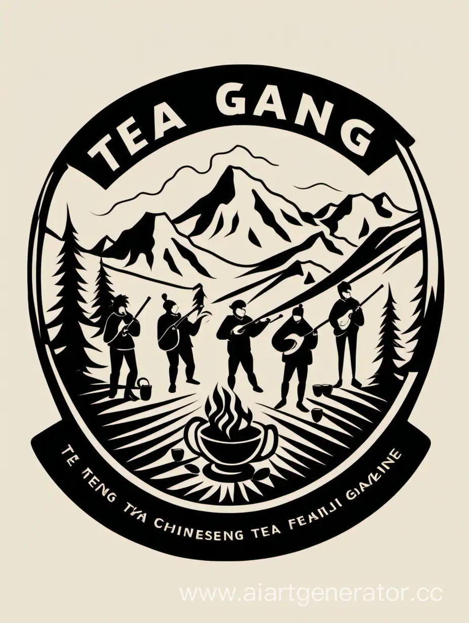 Tea-Gang-Logo-PunkRock-Style-Chinese-Tea-Brewing-in-Mountain-Campfire-Scene