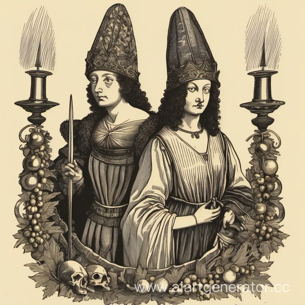Celebrating-the-New-Year-Judith-and-Holofernes-in-Festive-Hats