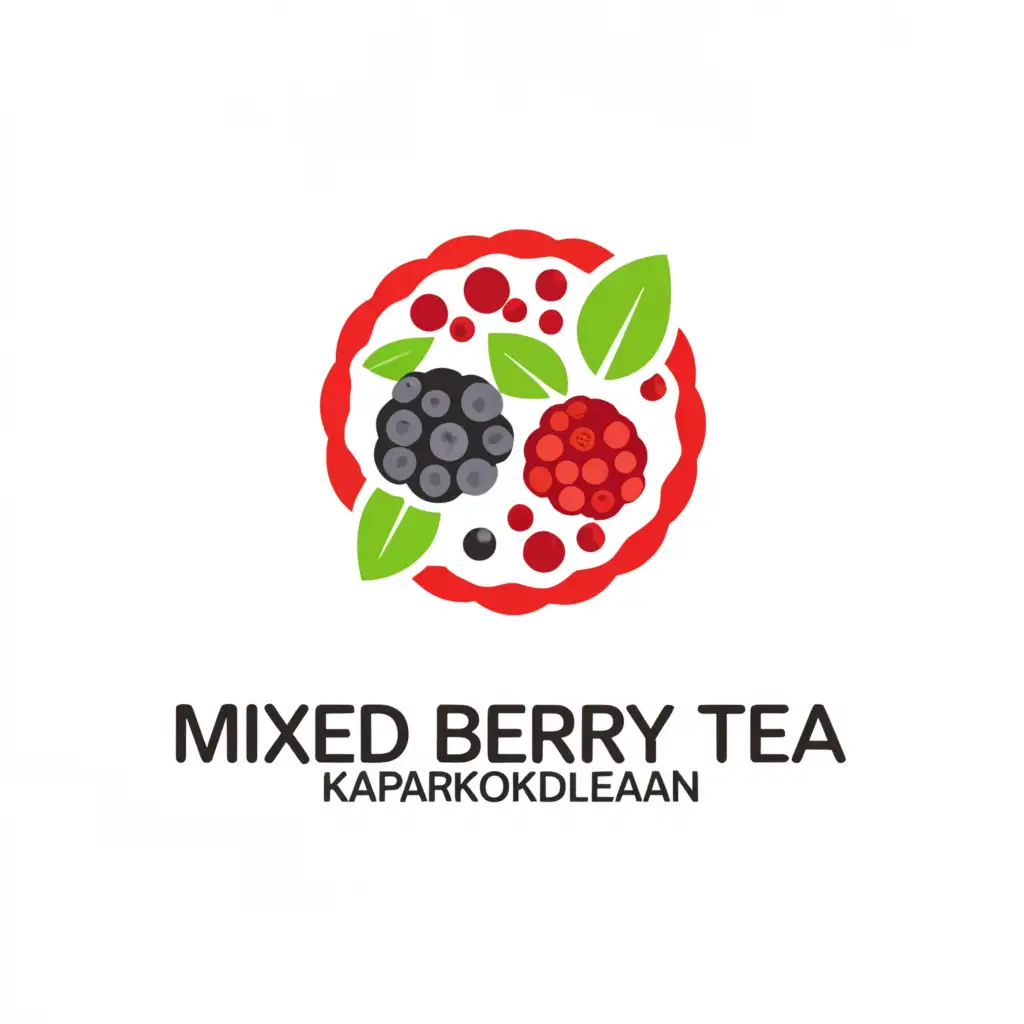 a logo design,with the text "mixed berry tea", main symbol:mixed berry 

0 calorie

by kapraokodklean,Minimalistic,be used in Religious industry,clear background