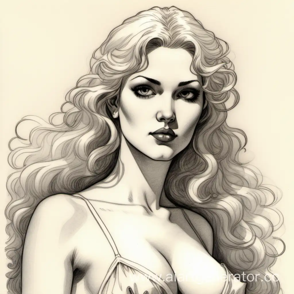 Sensuous-Woman-Illustrated-in-the-Style-of-Milo-Manara