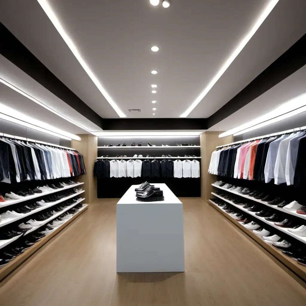 Shirt and shoes store inside