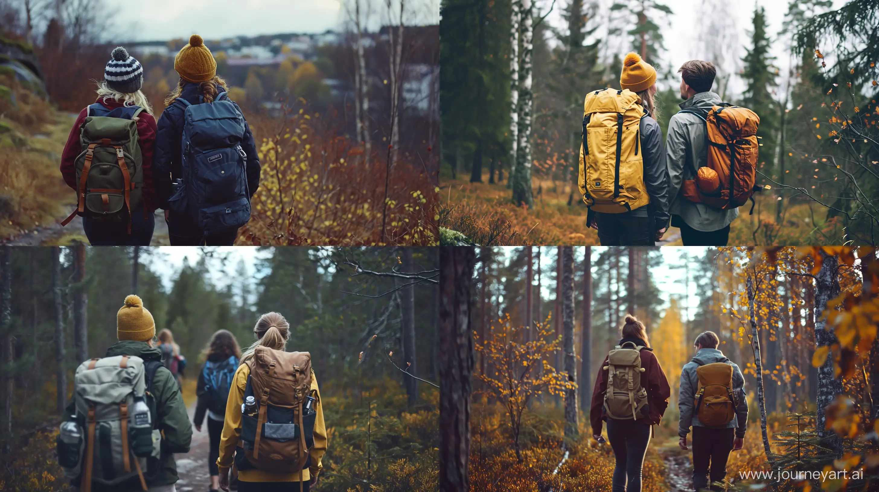 hiking adventure, in the style of a stock photo, smart casual, diverse, relatable personality, cheerful muted color palette with texture, flickr, provia, minimal retouching, the helsinki school --ar 1920:1080