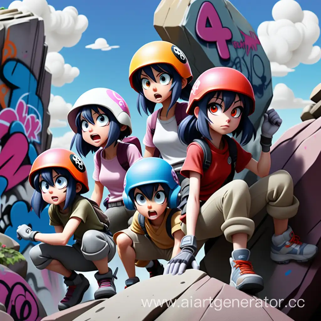 AdventureReady-Anime-Characters-Scaling-DisneyInspired-Graffiti-Rock