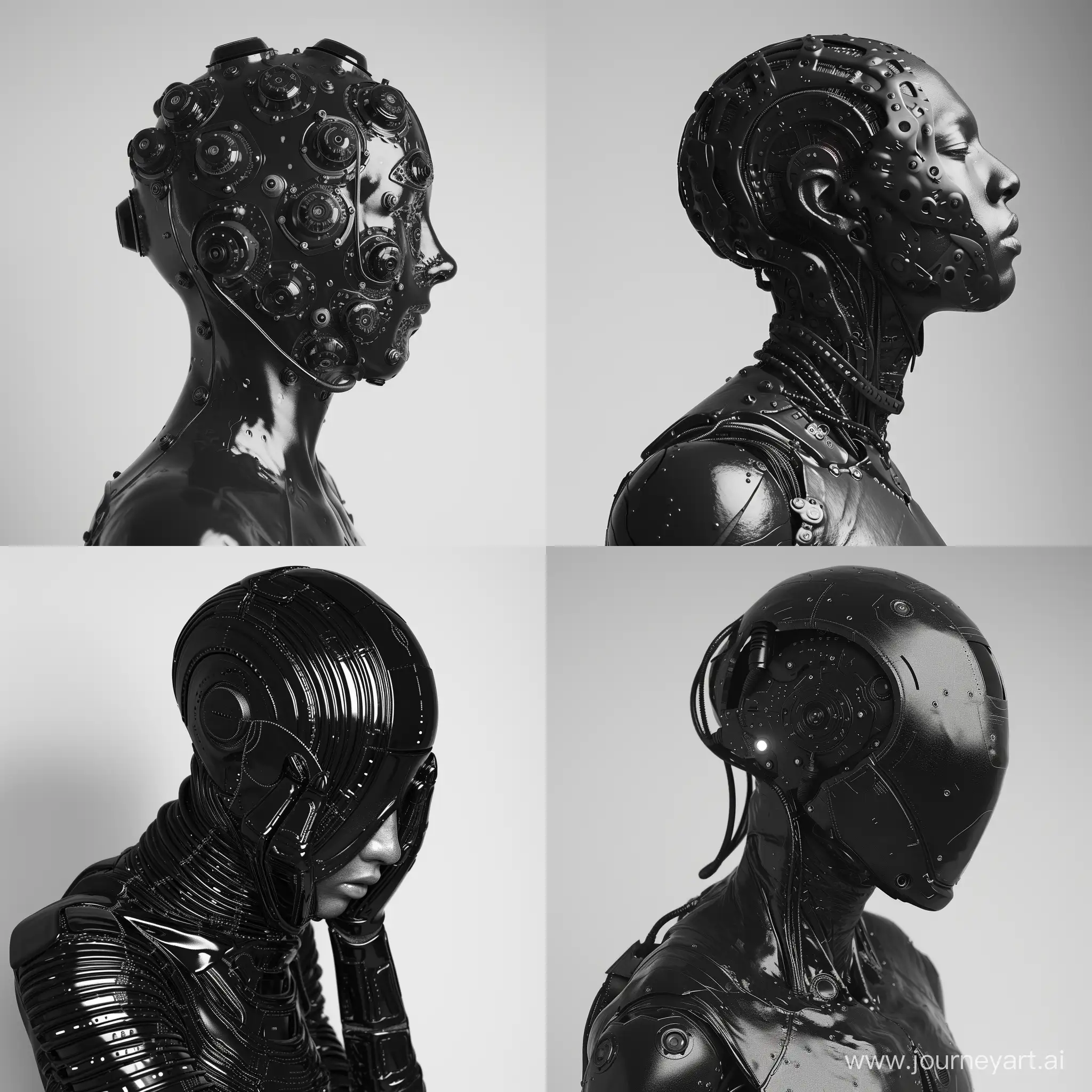 LatexClad-Humanoid-Robot-in-Minimalistic-Studio-Setting
