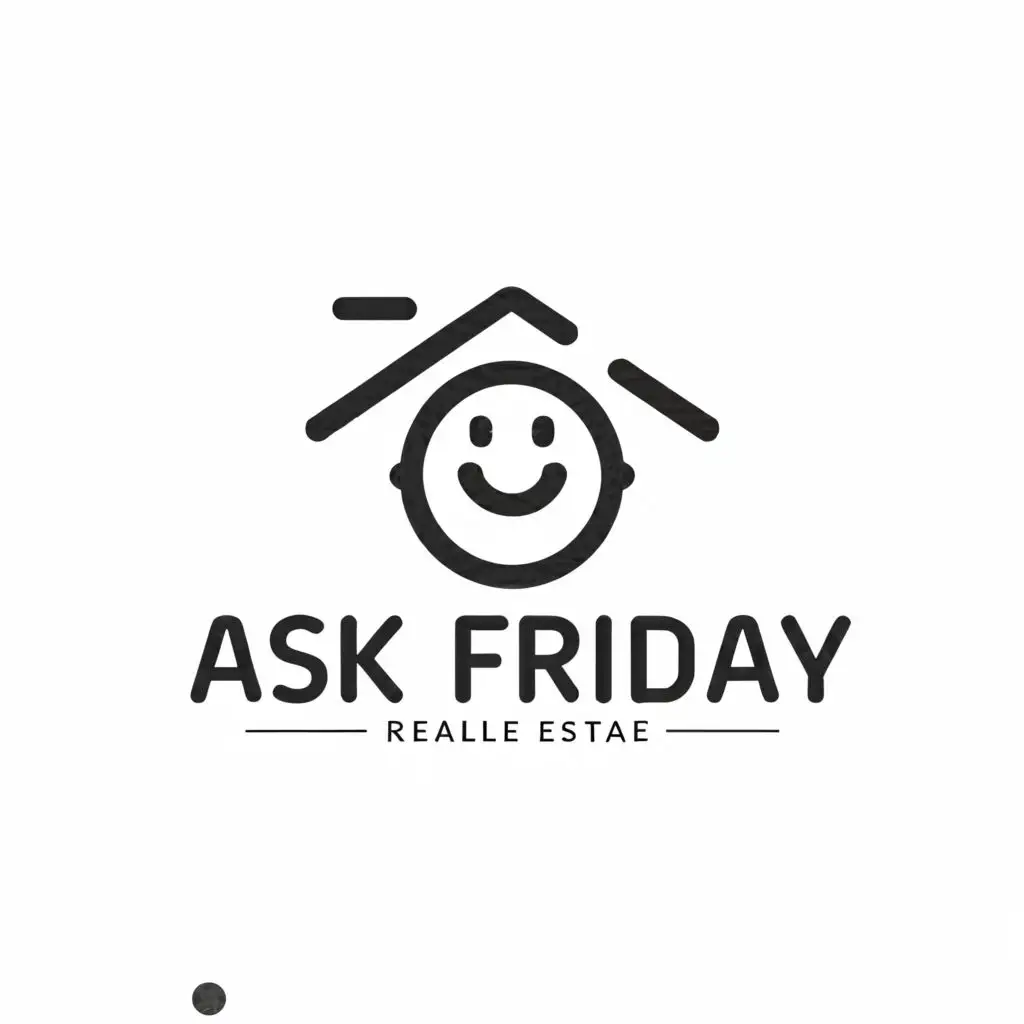 a logo design,with the text "Ask Friday", main symbol:requires an inventive, modern and elegant logo to identify our brand.,Moderate,be used in Real Estate industry,clear background