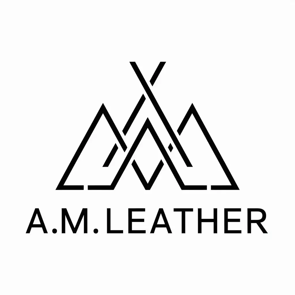 Логотип кожевеника в форме геометрических фигур С надписью: "A.M.leather