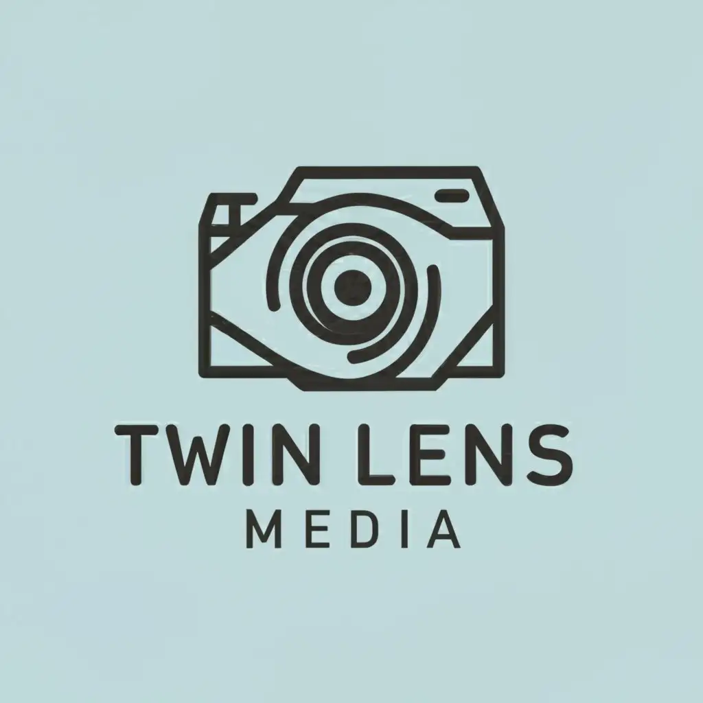 a logo design,with the text "twin lens media", main symbol:photo camera,Moderate,clear background