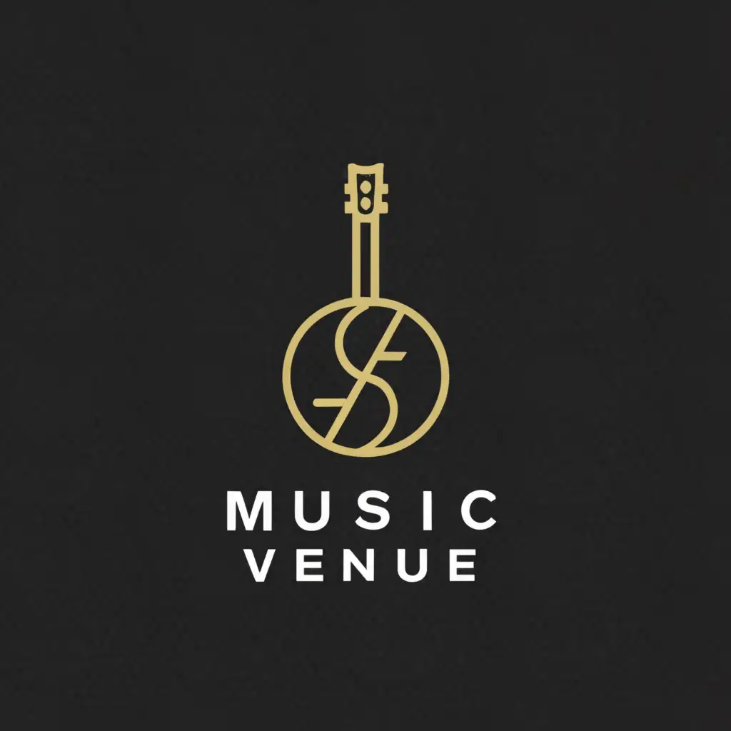 a logo design,with the text "Music Venue", main symbol:guitar,music,concert,Moderate,be used in Events industry,clear background