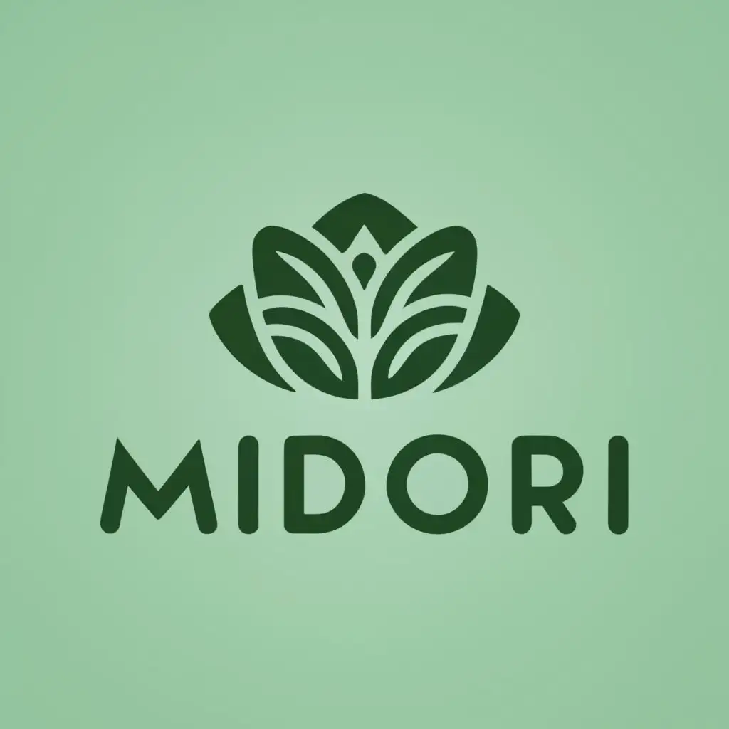 LOGO-Design-For-Midori-Refreshing-Green-Tea-Leaf-Emblem-with-Moss-and-Pine-Green-Palette