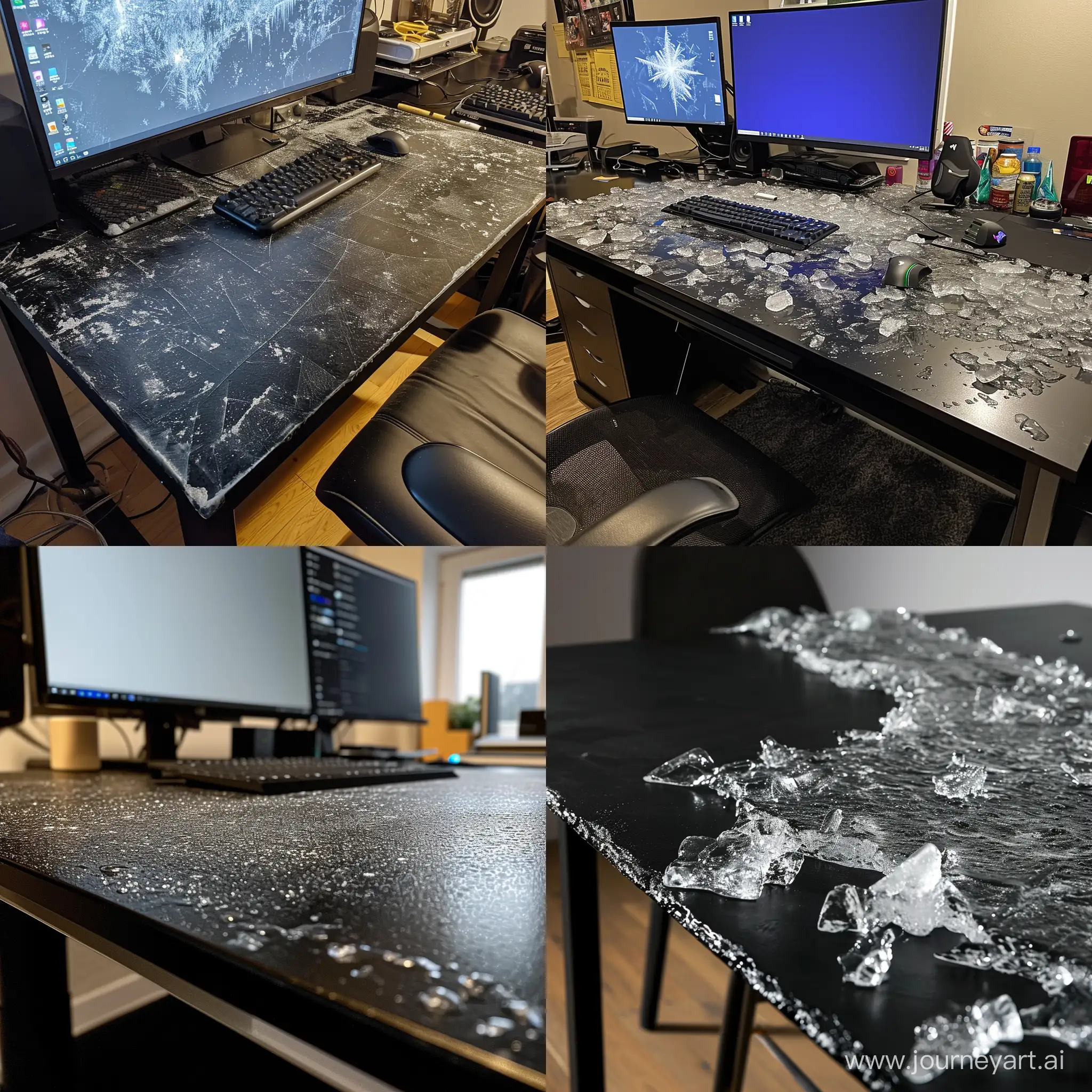 Ice-Layer-on-Black-Desk