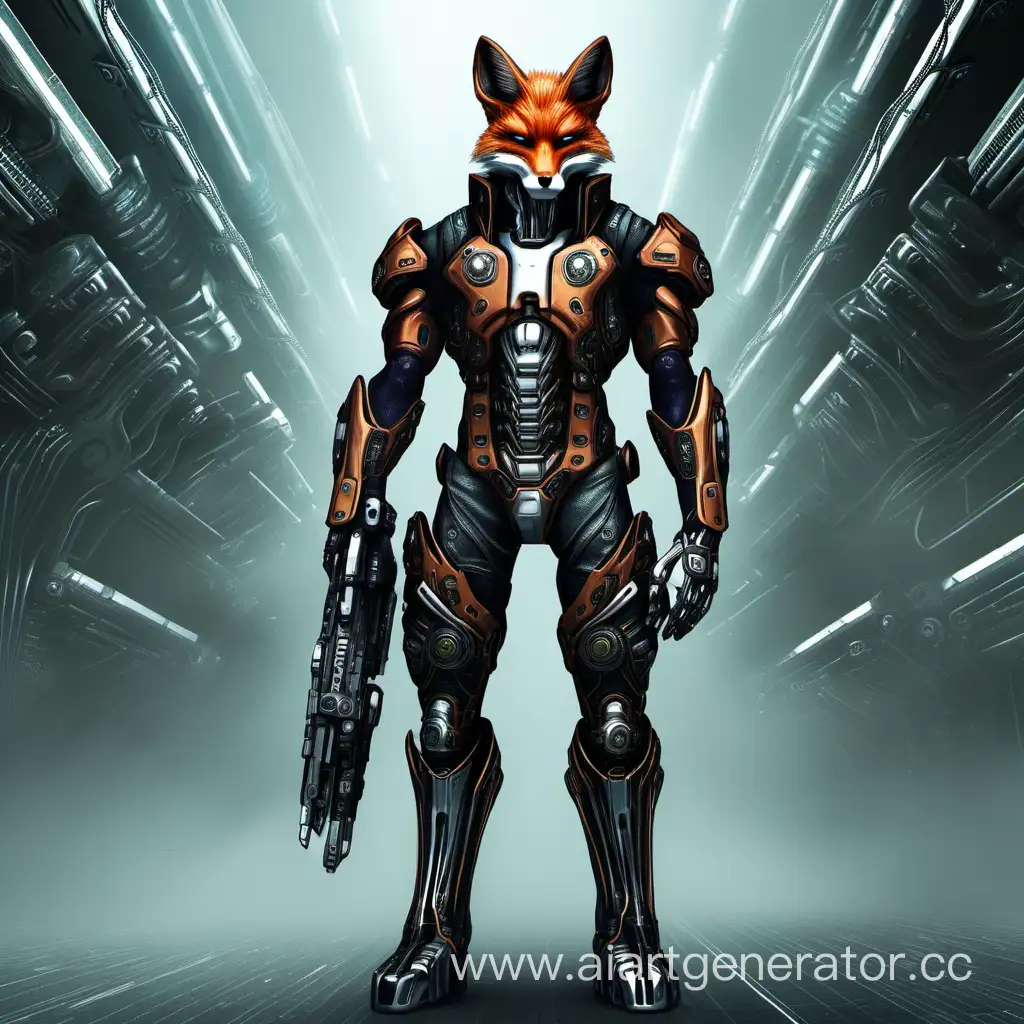 cyber, fox, humanoid, sci-fi, metlal, leather