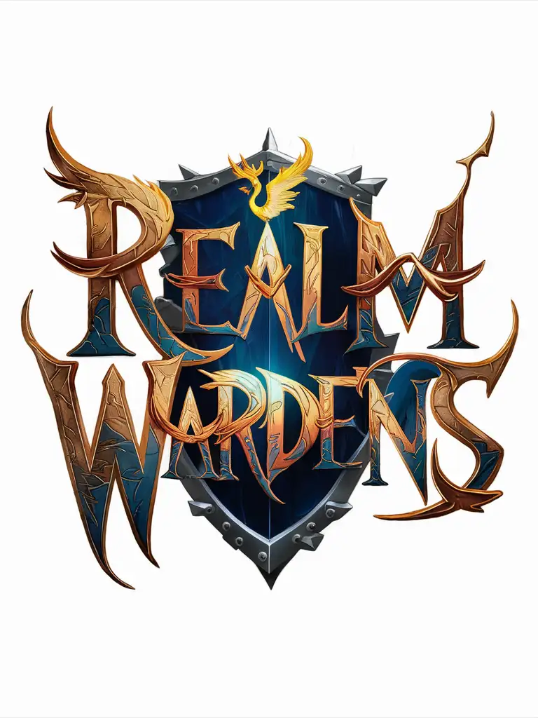 STYLIZED GAME ART FANTASY RPG LOGO ONLY "REALM WARDENS"