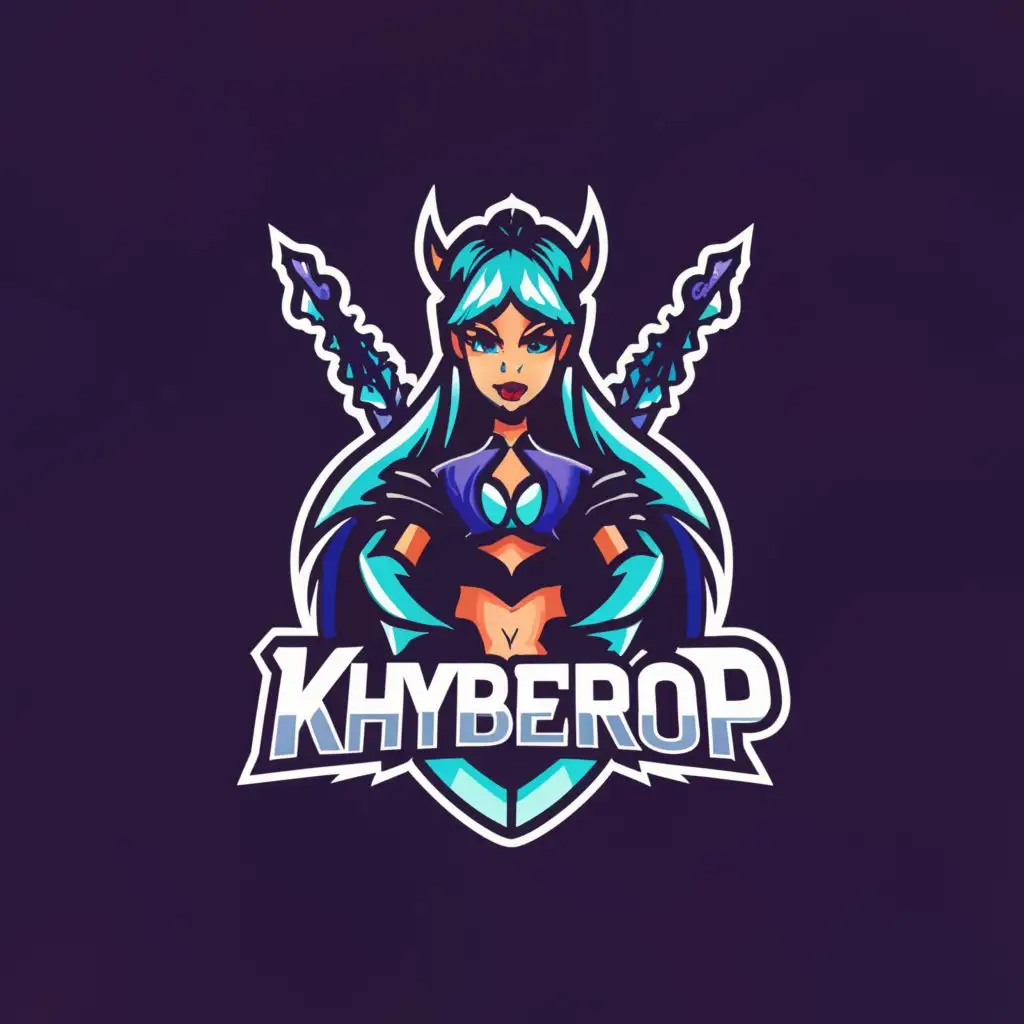 a logo design,with the text "KHYBEROP", main symbol:Reyna FROM VALORANT,Moderate,clear background
