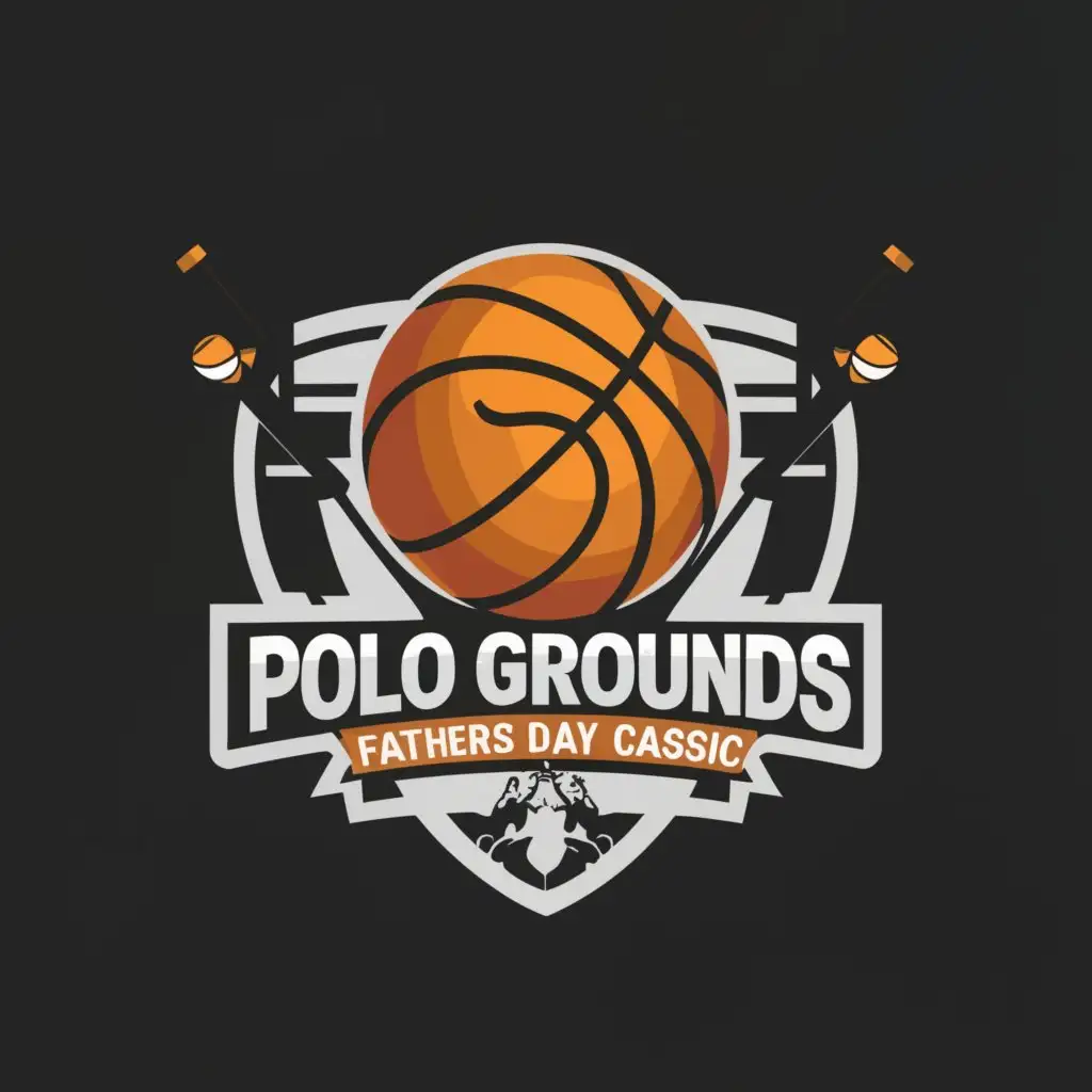 a logo design,with the text "POLO GROUNDS FATHER'S DAY CLASSIC", main symbol:Basketball,complex,be used in Sports Fitness industry,clear background