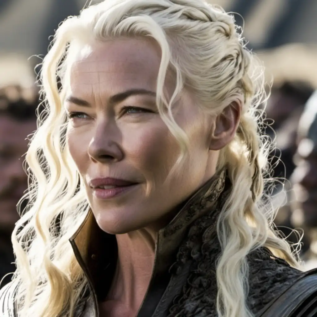 Connie Nielsen with platinum blonde hair in Game of Thrones