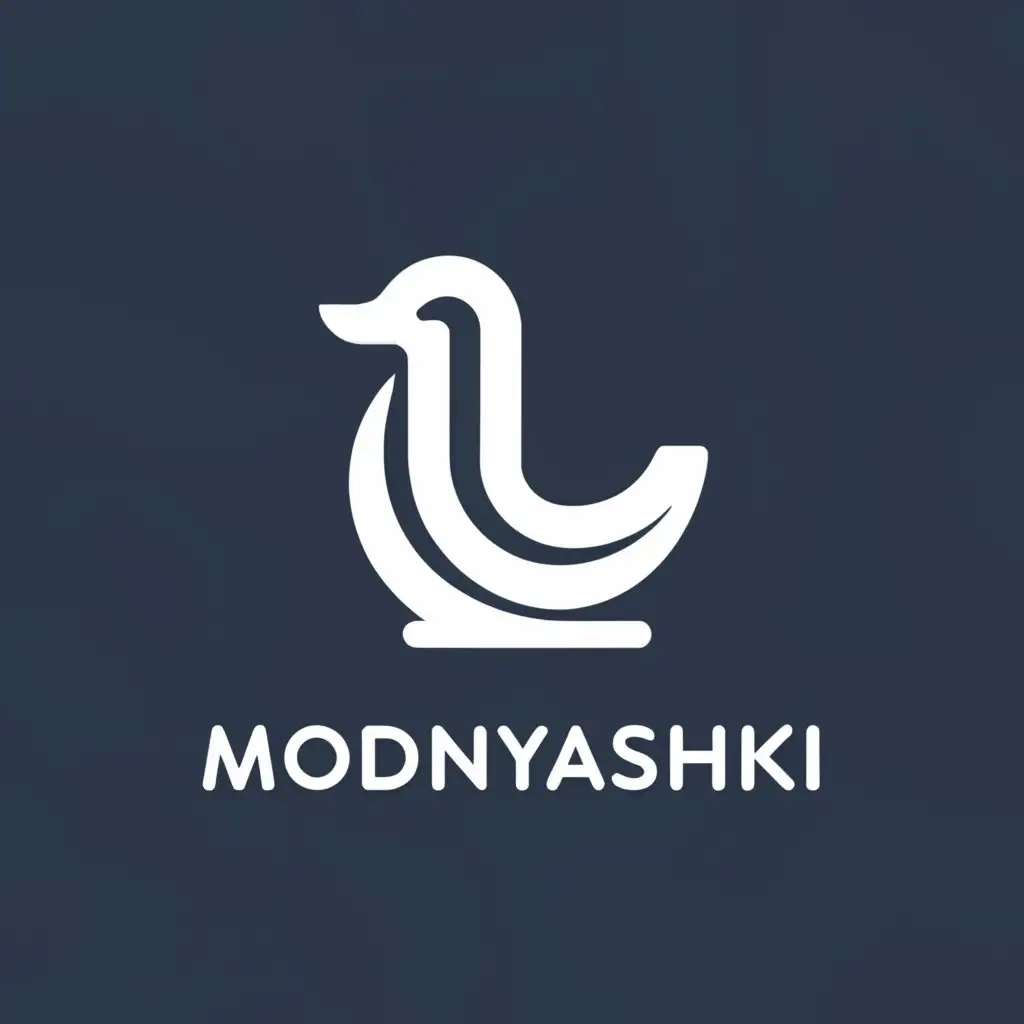 a logo design,with the text "Modnyashki", main symbol:duck,Moderate,be used in Retail industry,clear background