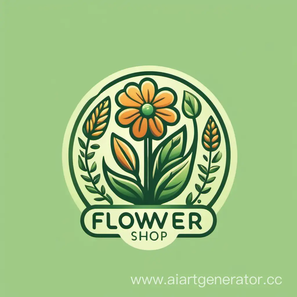 логотип для цветочного магазина с элементами эко