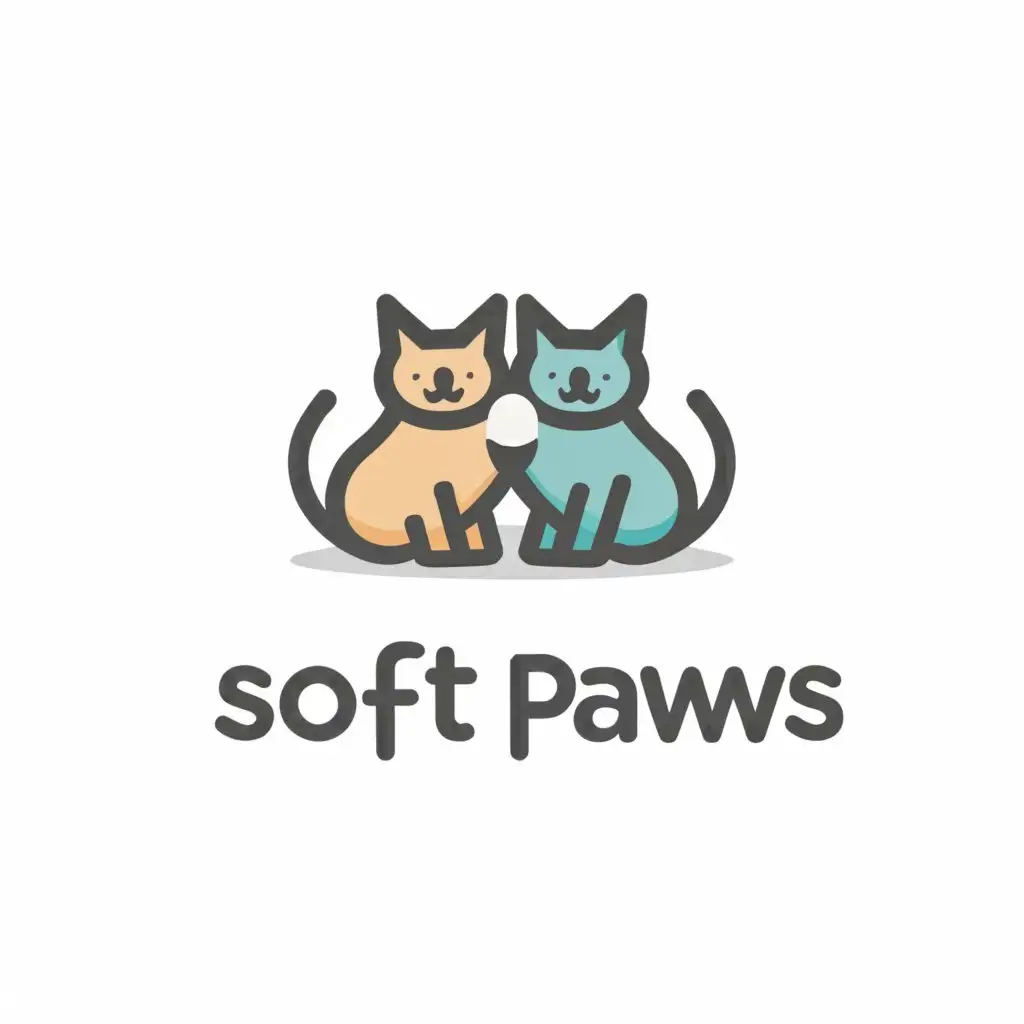 a logo design,with the text "soft paws", main symbol:Cats/dogs,Moderate,be used in Animals Pets industry,clear background