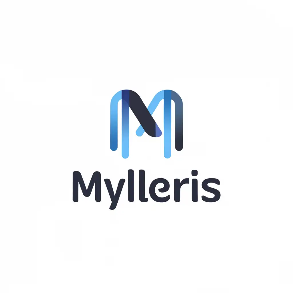 a logo design,with the text "Mylleris", main symbol:Maximum Minimalism in shades of blue for,Moderate,clear background