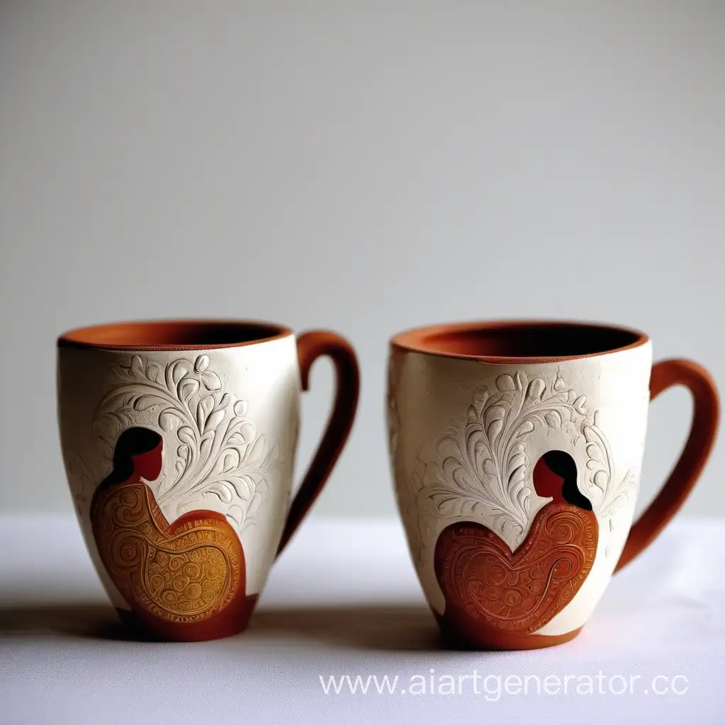 Romantic-Handcrafted-Clay-Mugs-with-Engobe-Painting