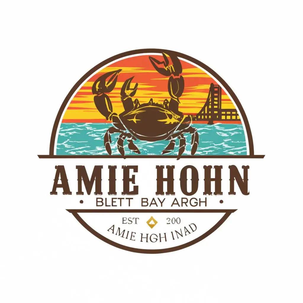a logo design,with the text "Amie Hohn", main symbol:Maryland crab with key in each hand, bay bridge background, be used in Real Estate industry