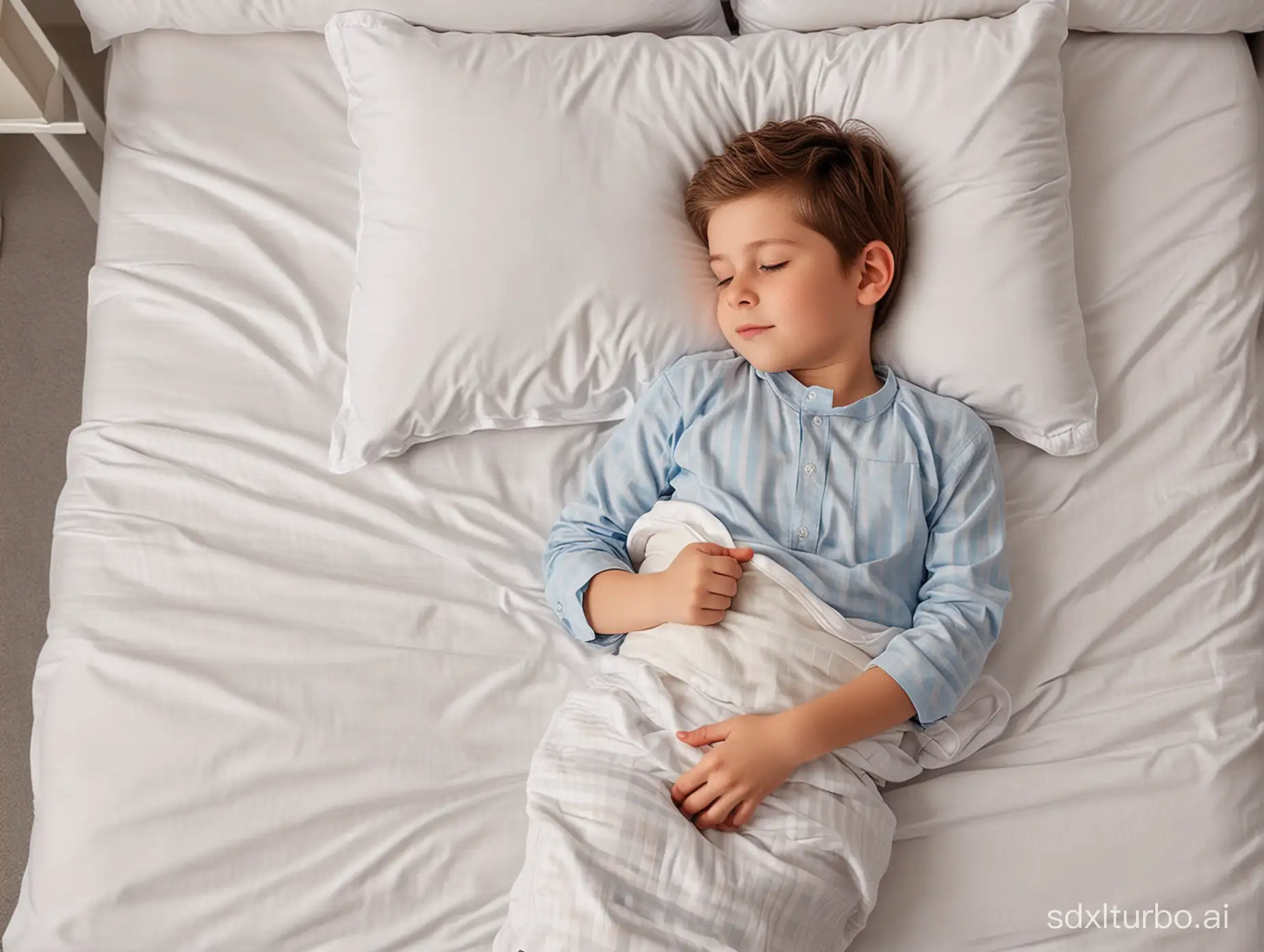 young boy, bed, sleeping, high quality