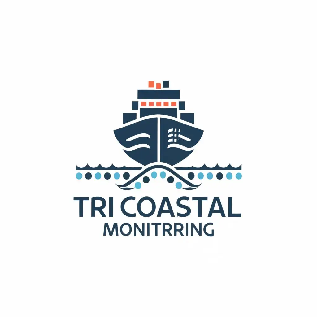 logo, Ship, with the text "TRi Coastal
Monitoring", typography