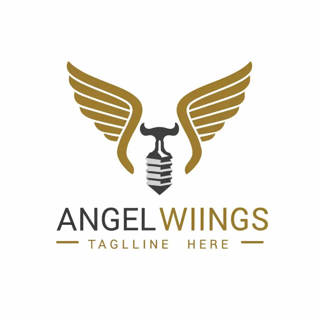 a logo design,with the text "Angel Wings", main symbol:Wing nut with angel winds and a hand underneath it,Moderate,be used in Construction industry,clear background