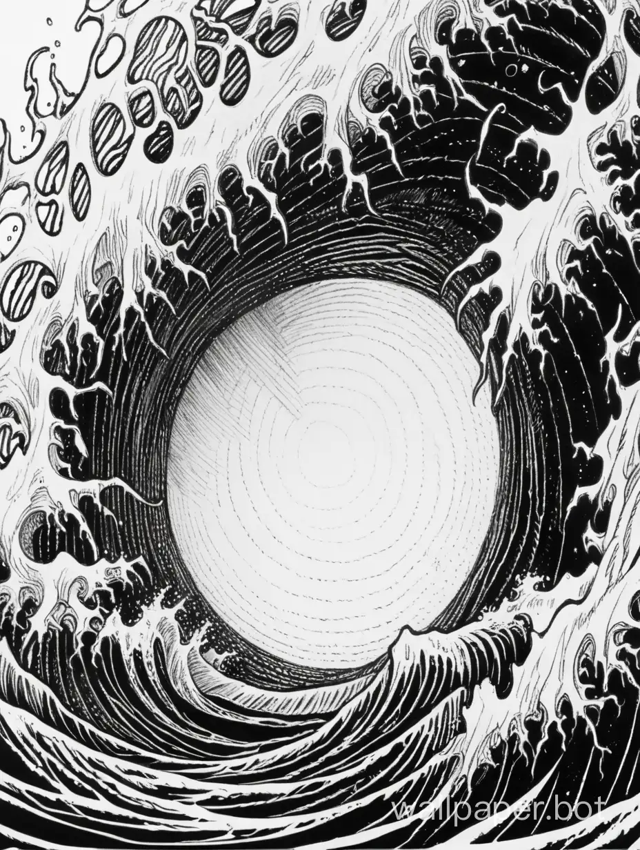 lightning dark tentacles, circular waves, asymmetrical, sketch black drawing, horror, water texture, negative lines, hatch explosive, hatch chaotic, white background