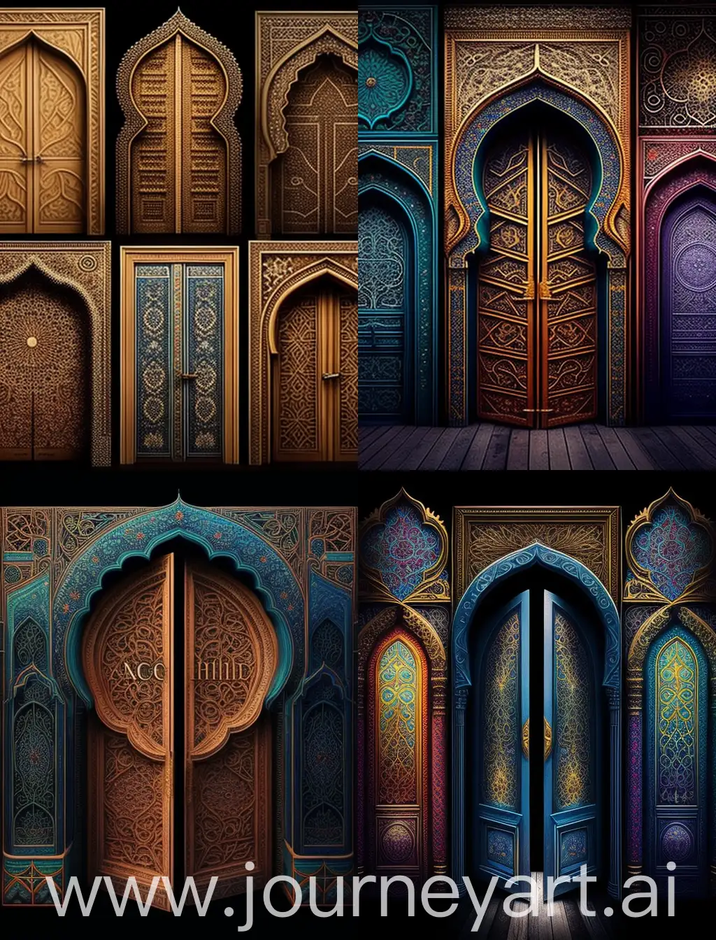 Step into a world of wonder as you stand before five majestic doors, each one boasting its own unique islamic design. Four of these doors remain a mystery, while the fifth invites you to explore its secrets.



