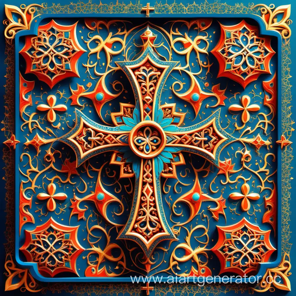 Harmony-of-Faith-Abstract-Fusion-of-Muslim-Ornament-and-Orthodox-Cross