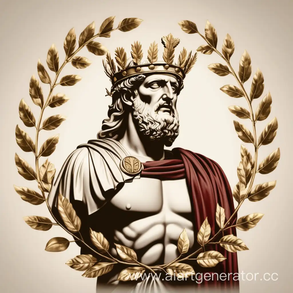 Бог Император Рима с Золотым Лавровым Венцом на голове