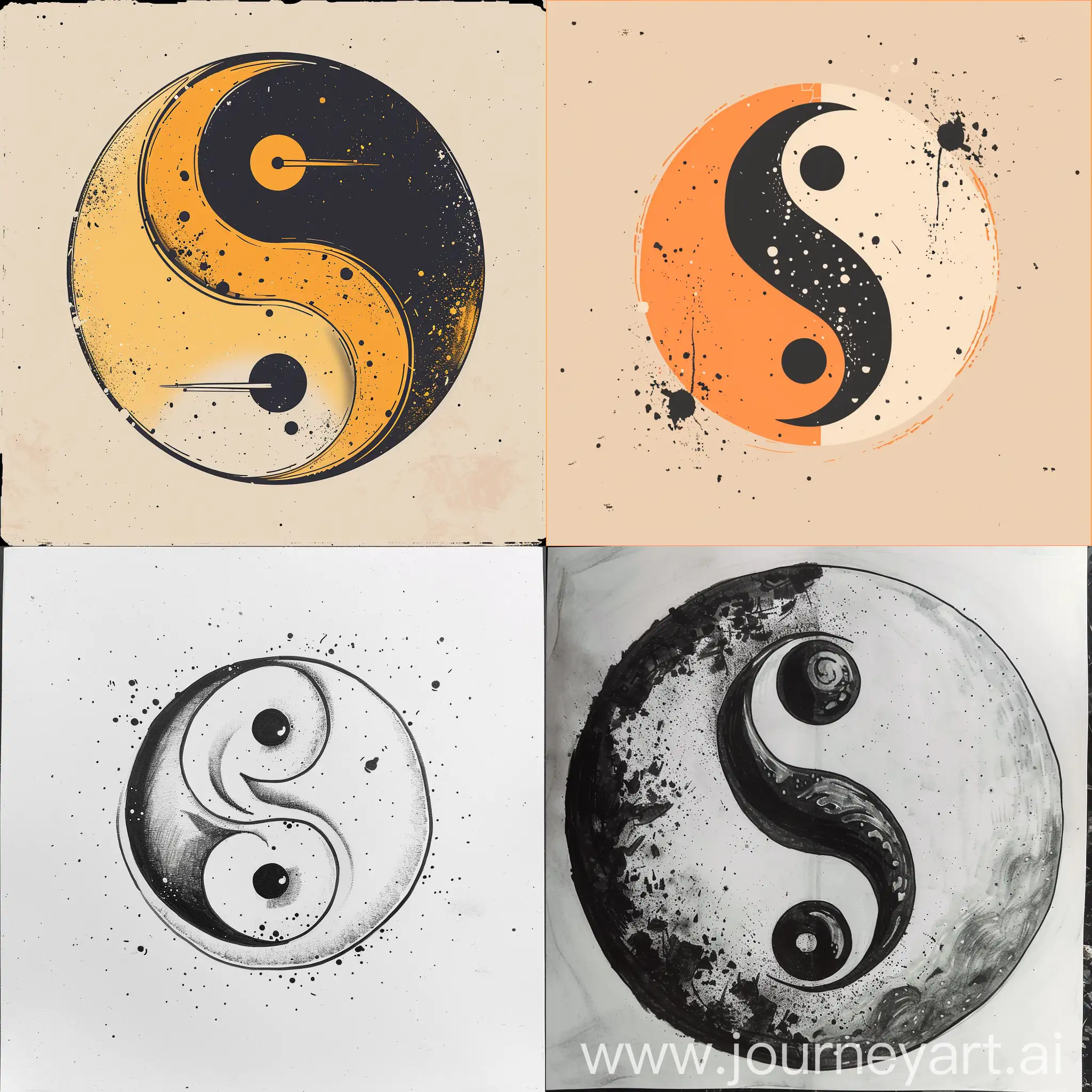 Draw the best and most beautiful design of the Yin Yang logo