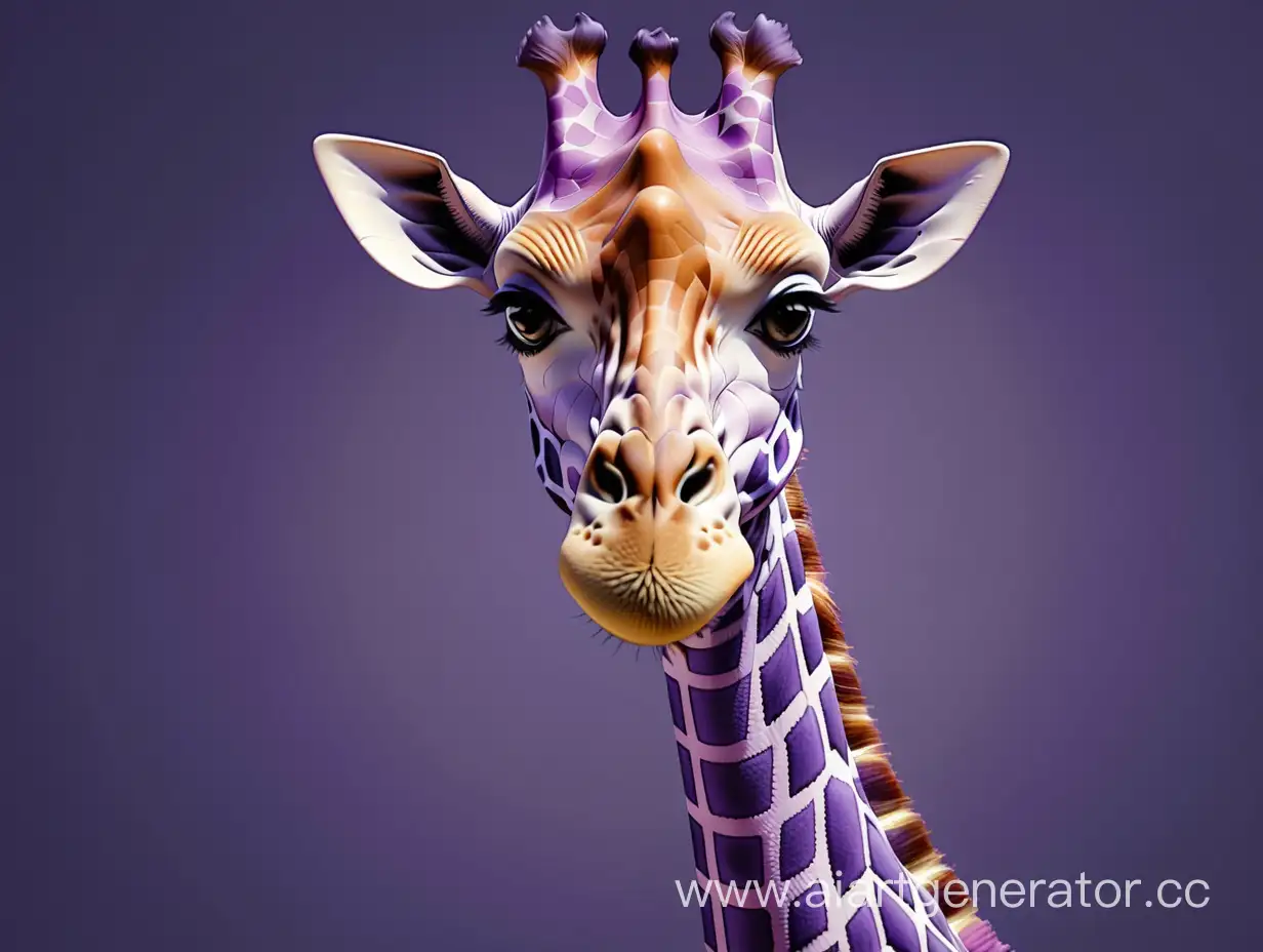 Vibrant-Purple-Giraffe-with-a-Unique-Square-Head