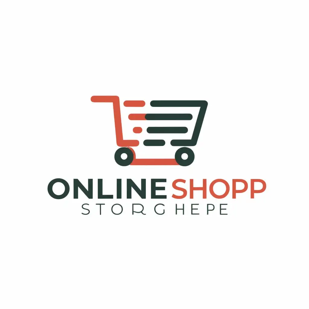 a logo design,with the text "ONLINE SHOP", main symbol:  ONLINE SHOP ans store
,Moderate,be used in Travel industry,clear background