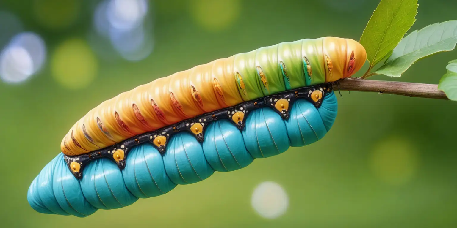 Vibrant Butterfly Emerges from Colorful Cocoon in the Park