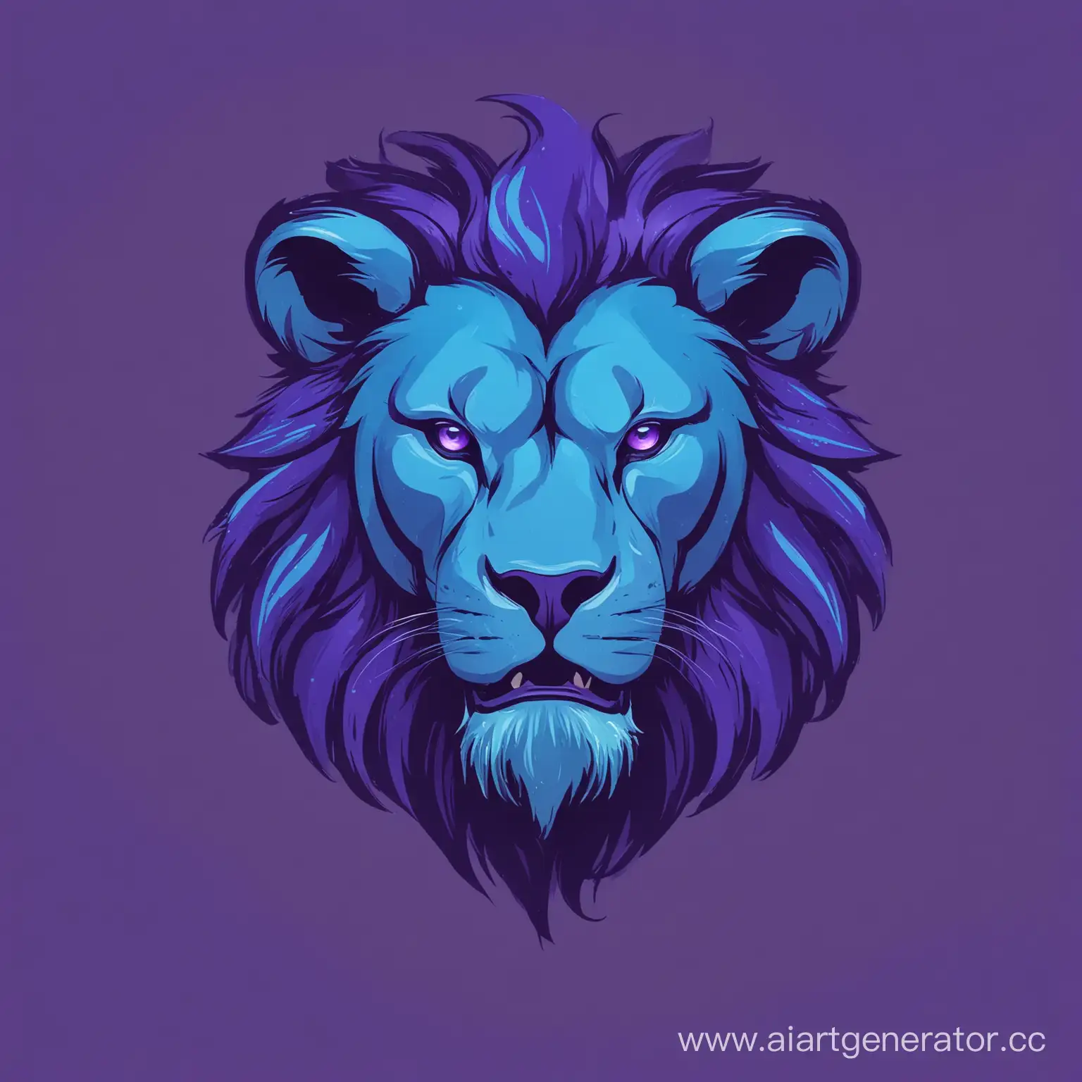 Логотип для команды под названием Team Lyders на фоне должен быть рисунок льва синий-фиолетовый цвета