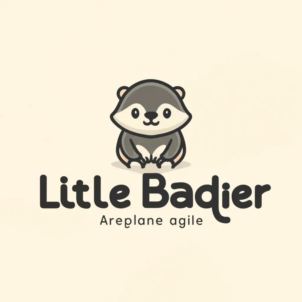 LOGO-Design-For-Little-Badger-Adorable-Baby-Badger-Emblem-for-Retail-Branding