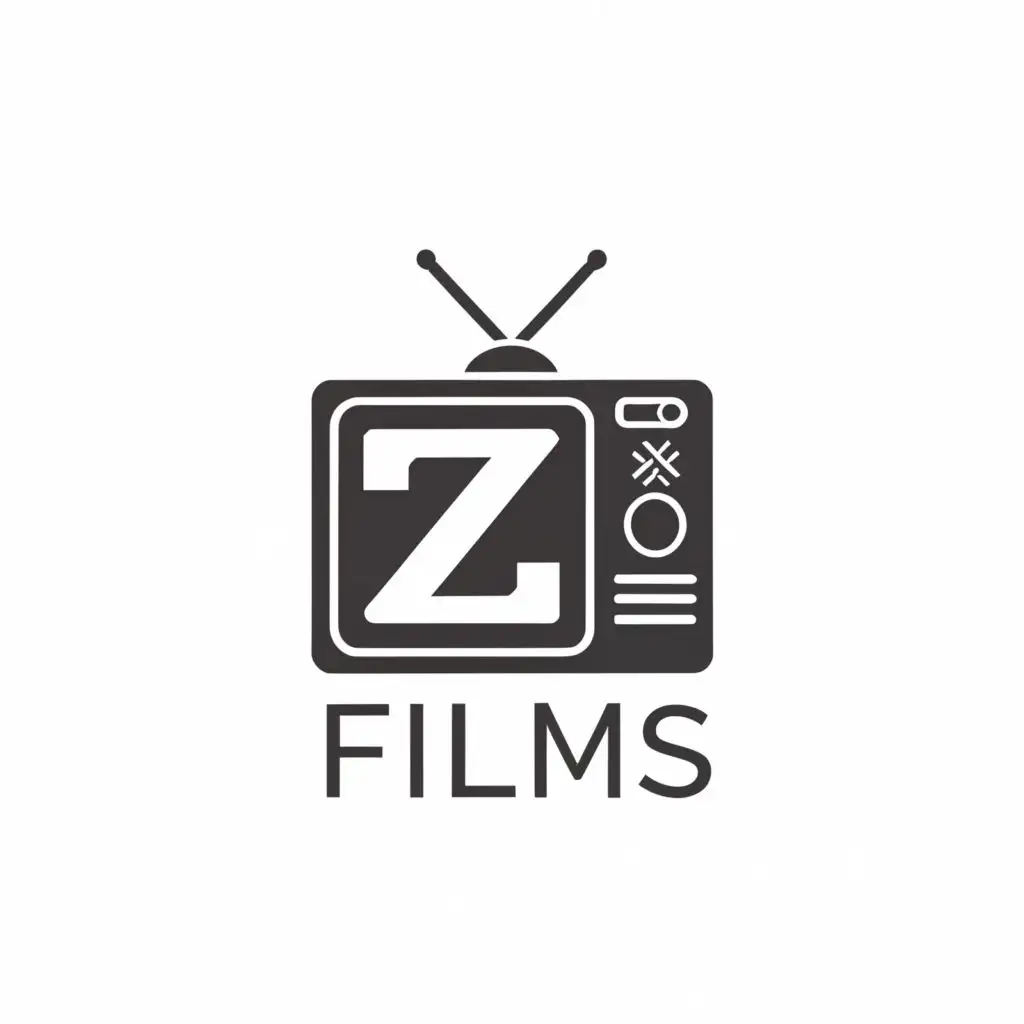 a logo design,with the text "Z Films", main symbol:Retro tv,Minimalistic,be used in Internet industry,clear background