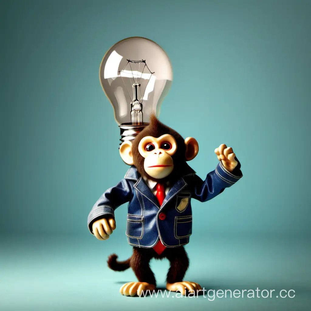 Smart-Monkey-in-Jacket-Fixing-Light-Bulb