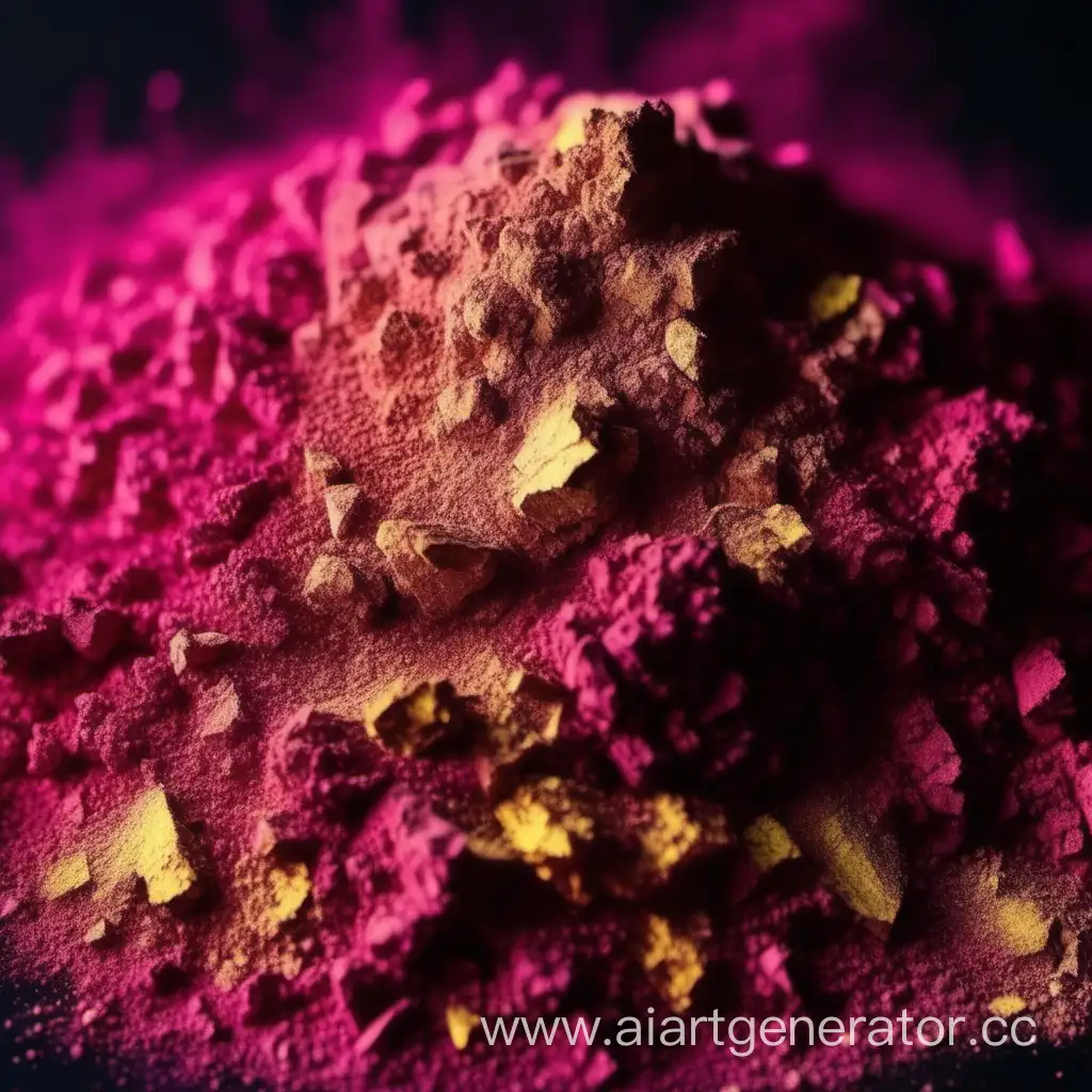 Bright-BurgundyYellow-Magic-Powder-on-Black-Background