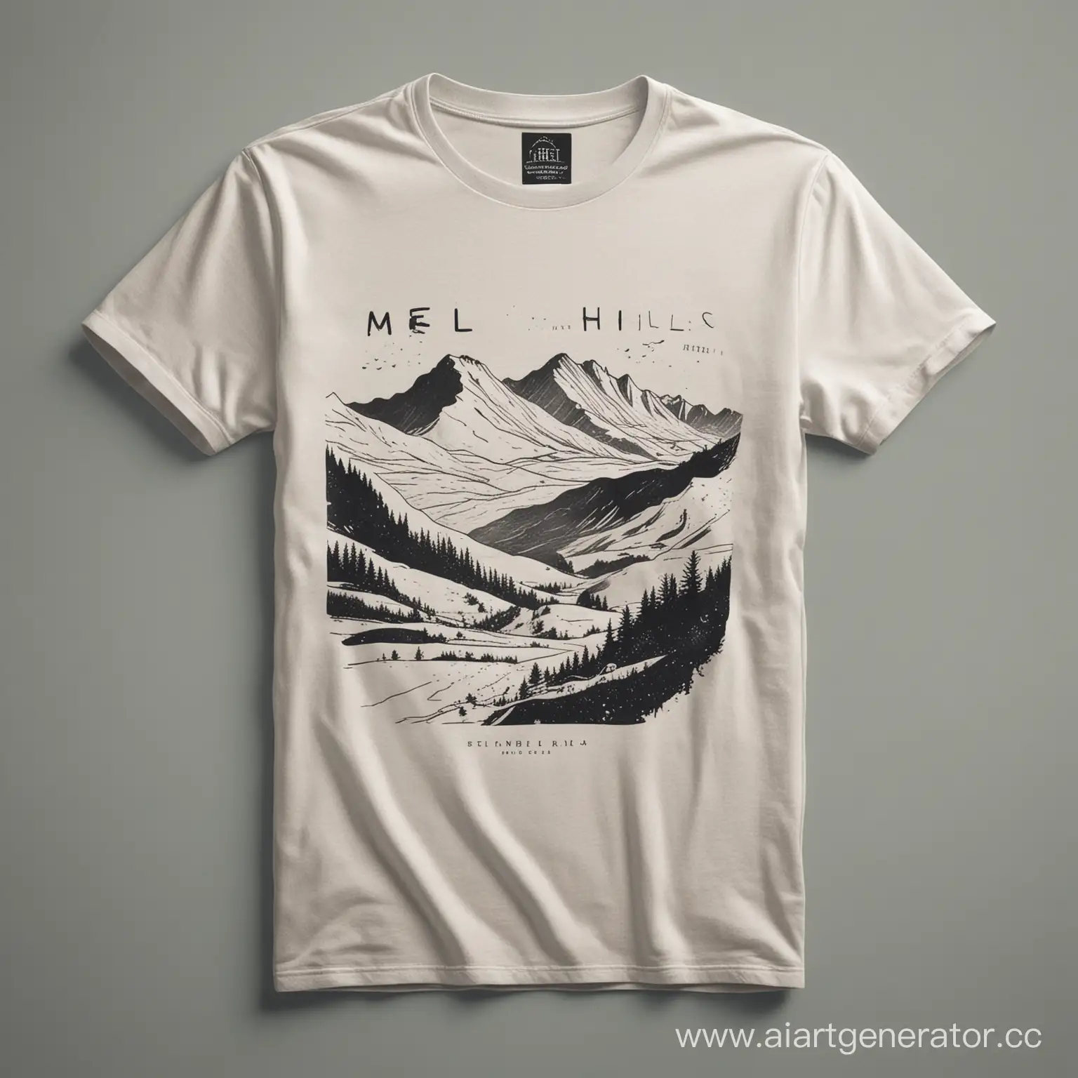 Минималистичный дизайн для футболки, Бренд MEL, пусть дизайн будет связан с меловыми холмами