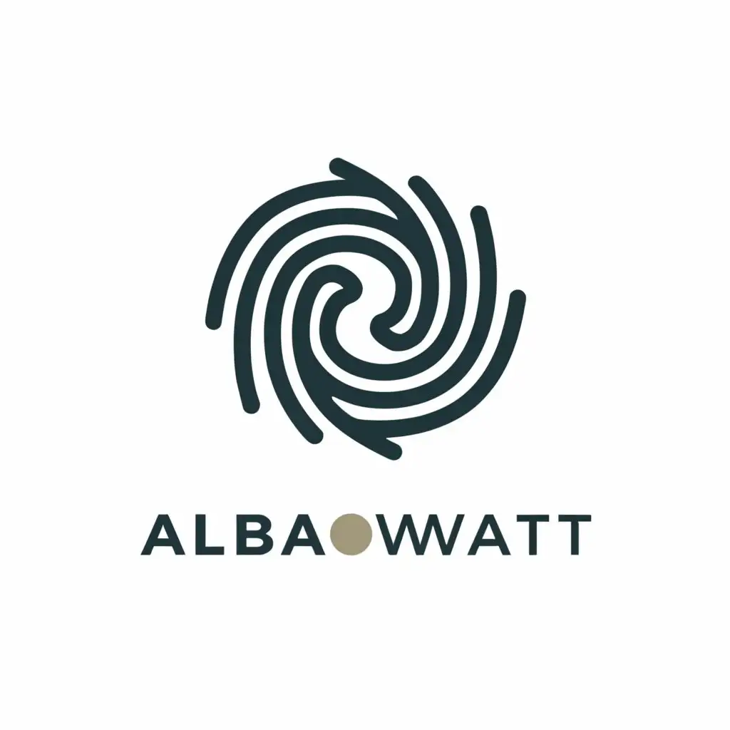 a logo design,with the text "Alba Watt", main symbol:Vortex,Moderate,clear background